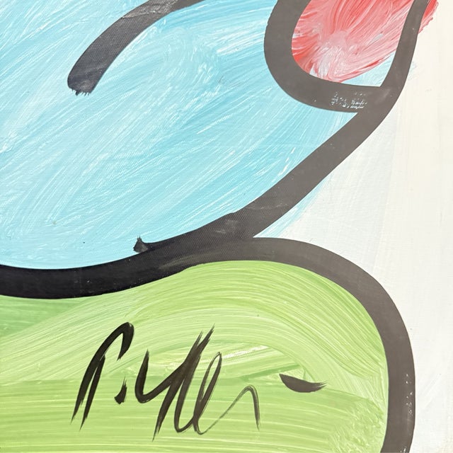 Contemporary “My Friend” Peter Keil Original Mixed Media Portrait Painting 24" X 36" For Sale In New York - Image 6 of 7