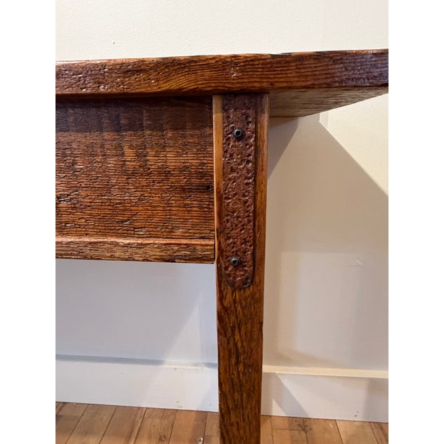 Rustic Contemporary Reclaimed Maine Barn Wood Sofa Console Table – 1 Piece For Sale - Image 3 of 8