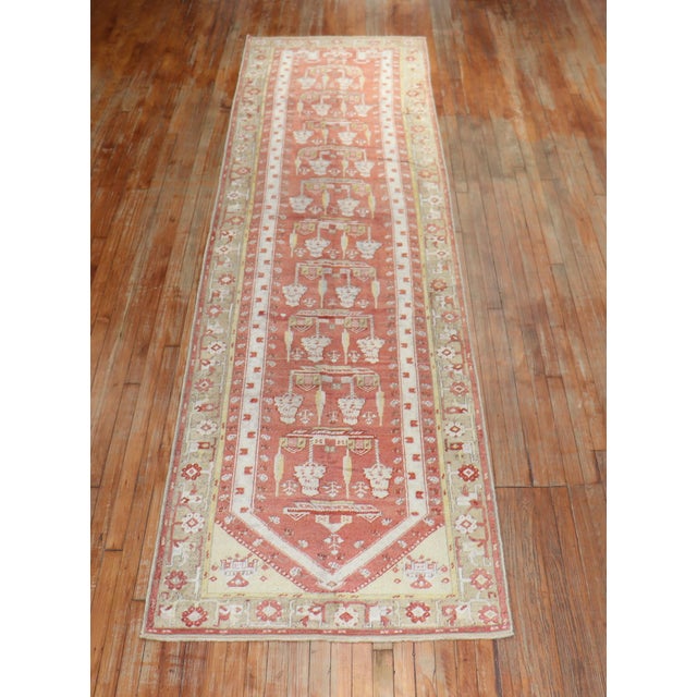 Soft Red Antique Turkish Melas Early 20th Century Runner - 3'5" x 13' For Sale - Image 17 of 18