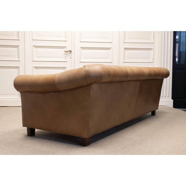 Three-Seater Chesterfield in Leather from Norell AB, Sweden For Sale - Image 11 of 14