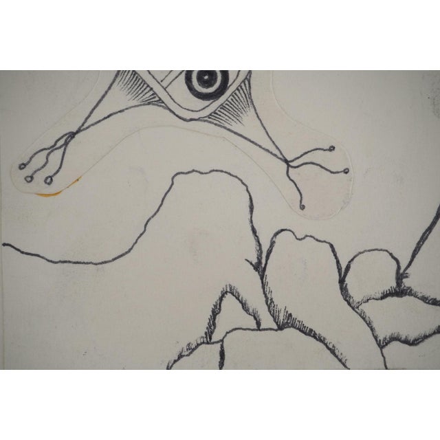 Jean-Claude Silbermann, Sneaky Signs: Surrealist Mask, Original Ink Drawing For Sale - Image 5 of 6