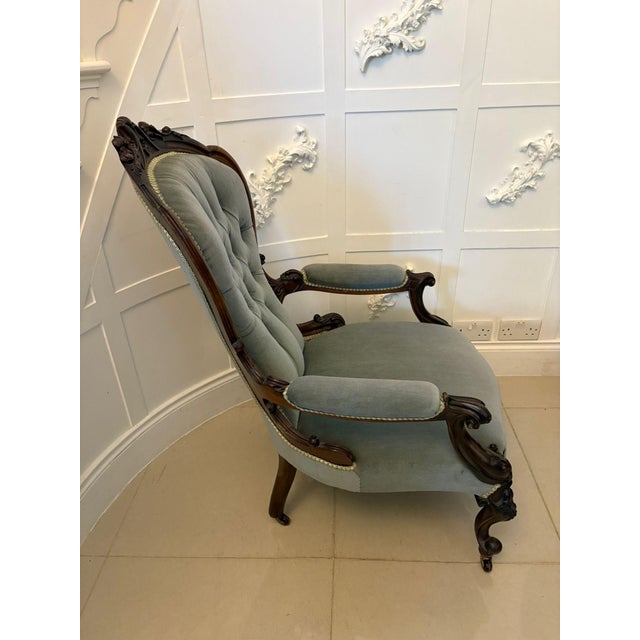 Set of Antique Victorian Carved Walnut Ladies and Gentlemens Chairs, 1850 For Sale - Image 18 of 18