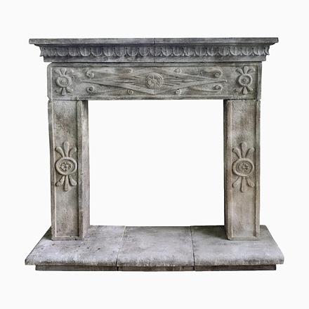 Stone Italian Travertine Marble Fireplace, 20th Century For Sale - Image 7 of 7