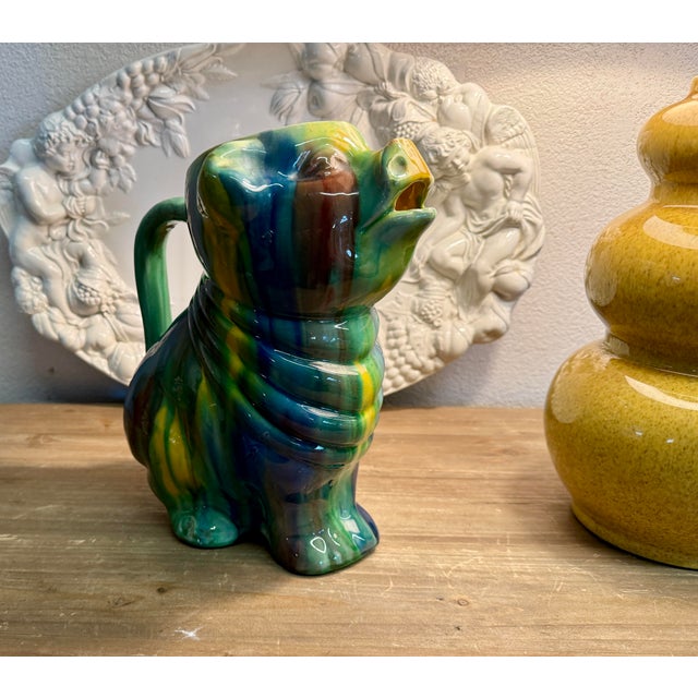 1950s Drip Glaze Vintage Pig Water Pitcher For Sale - Image 4 of 5