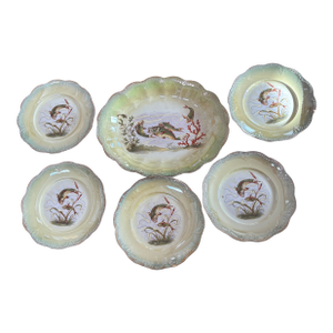 Limoges Fish Service With Platter and Five Plates Circa 1880-1890 - Set of 6