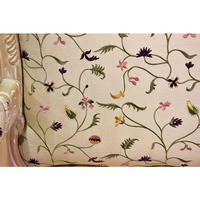 Paint Decorated French Louis XV Style Armchairs - A Pair For Sale - Image 10 of 12