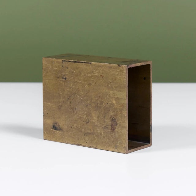 Hollow Brass Rectangular Object For Sale - Image 4 of 9