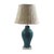 Chinese aqua glazed lamp with shade having incised dragons, also from the Susie Hilfiger estate. Measurements are 29"...