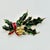 Metal Mid-Century Boho Chic Americana Christmas Holly Swag Brooch With Red Ribbon. For Sale - Image 7 of 10