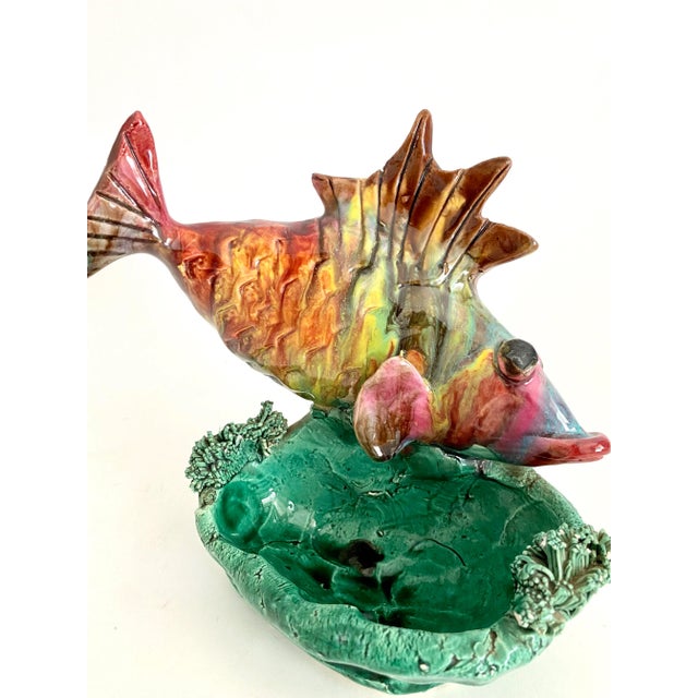 Green 1950s French Vallauris Kitsch Fish Bowl For Sale - Image 8 of 10