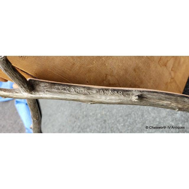 Carvers' Guild Vintage Carver's Guild Carol Conner Gothic Twig Mirror ~ 42 X 21 Pewter Finish For Sale - Image 4 of 13