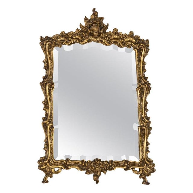Glass Gilded Stucco Mirror with Beveled Glass, 1800s For Sale - Image 7 of 7