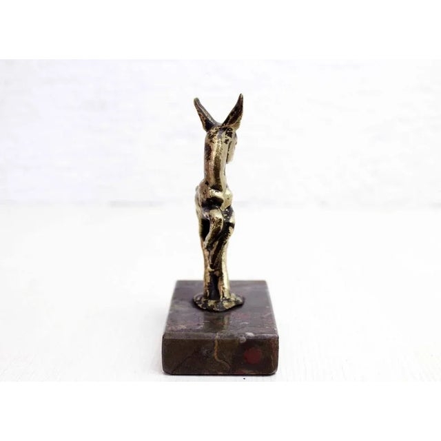 Brown Bronze Doe on Marble, 1960s For Sale - Image 8 of 11