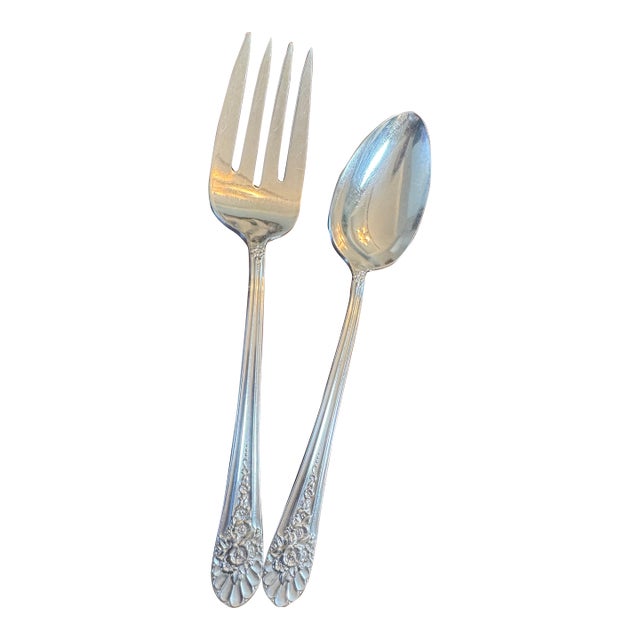 Jubilee Silverplate, International Silver 1953, Wm Rogers MFG Co Meat Fork & Serving Spoon For Sale