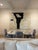 Striking large-scale abstract canvas by contemporary artist William McClure. A bold black gestural form is accented by...