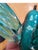 1990s Vintage Gca Murano Style Art Glass Blue Turquoise Flying Hummingbird Figurine For Sale - Image 5 of 6