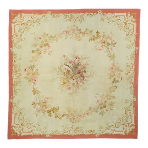 Antique Aubusson Rug 5'0'' X 5'0''