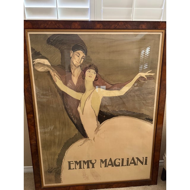 Wood Ethan Allen Framed French Ballet Poster of Emmy Magliani For Sale - Image 7 of 18