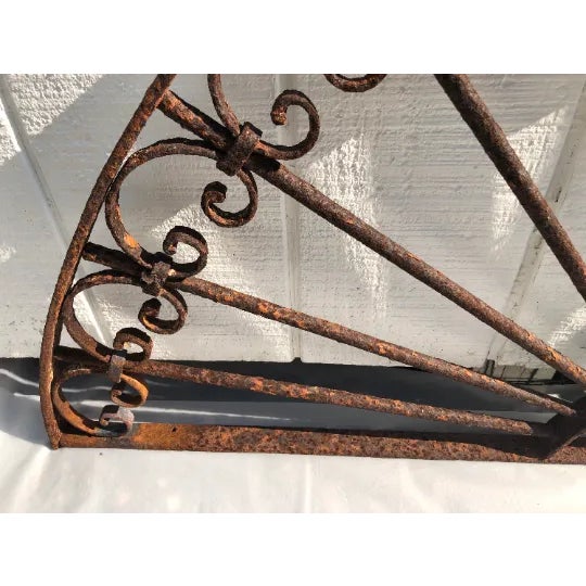 Mid 19th Century Antique Wrought Iron Decorative Transom or Window Guard For Sale - Image 4 of 12
