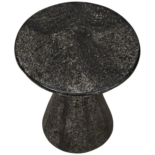 Noir NOIR Pedestal Side Table, Black Fiber Cement For Sale - Image 4 of 4