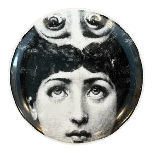 Mid 20th Century Piero Fornasetti Decorative Plate Featuring the Head of Italian Opera Singer Lina Cavalieri