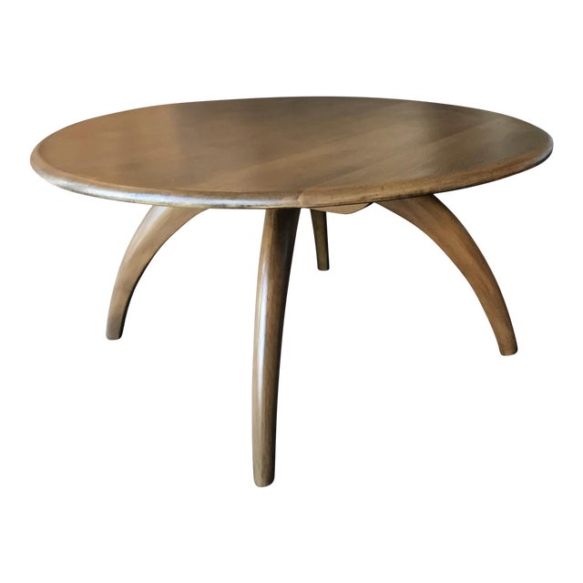 Heywood Wakefield Revolving Round Lazy Susan Coffee Table in Sable