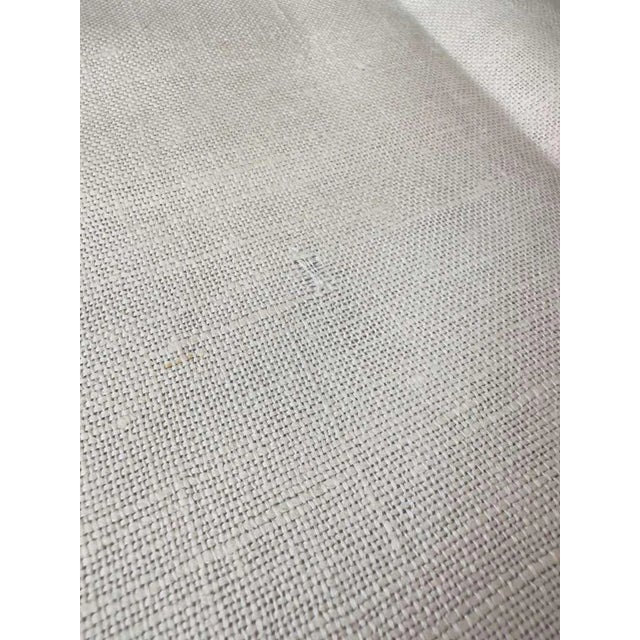 Antique French Monogrammed Linen Towel or Utility Cloth with Pink Stripes | Handwoven Textured Linen FSI Monogram | c. 1900 For Sale In Philadelphia - Image 6 of 9