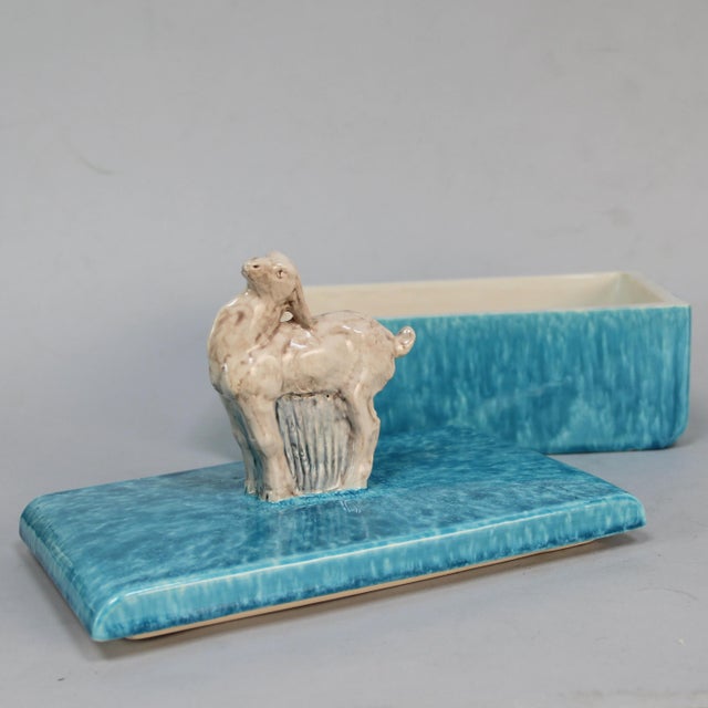 1930s Art Deco Ceramic Box from Vallauris, 1930s For Sale - Image 5 of 6
