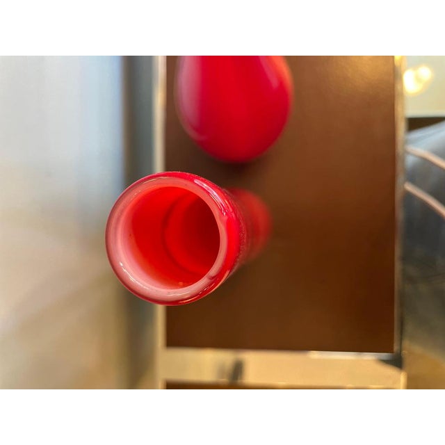 Red Murano Glass Vases by Lavento for Richard Ginori, 1960, Set of 2 For Sale - Image 9 of 14