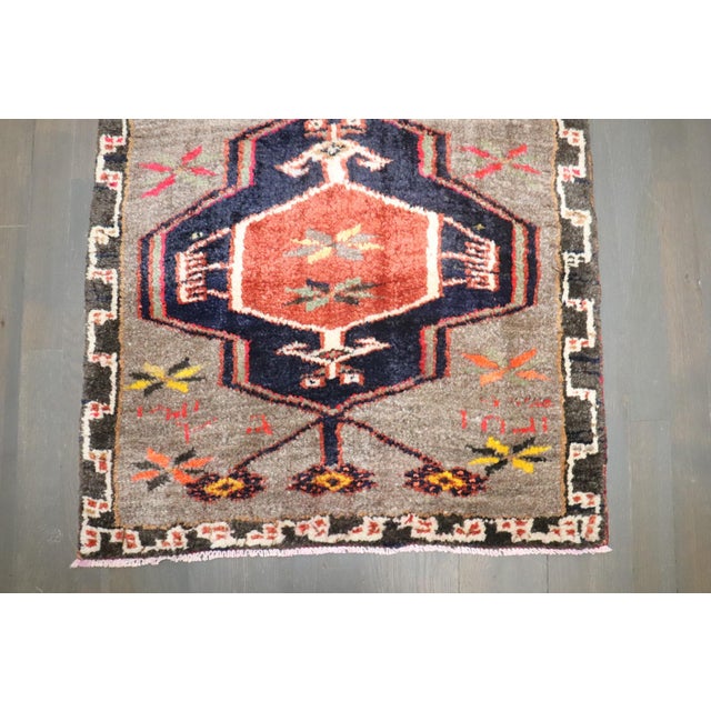 Square Turkish Kars Mini Rug no. j4225 For Sale - Image 4 of 4