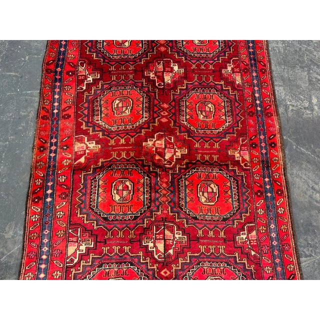 Tribal Vintage Hand Knotted Turkmen Runner Rug For Sale - Image 3 of 7