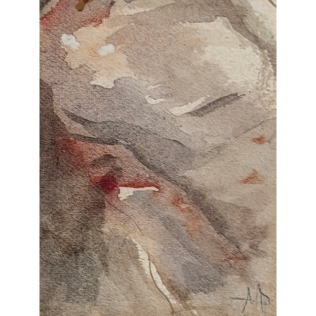 Pompeo Mariani, Female Figure, 19th Century, Watercolor, in Very Good conditions. Designed before 1890 This piece has an...