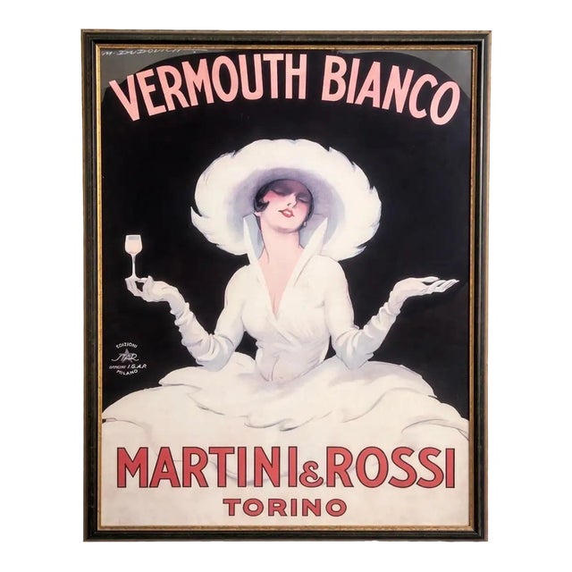 Marcello Dudovich Vermouth Bianco Martini & Rossi, Torino Poster, Framed For Sale