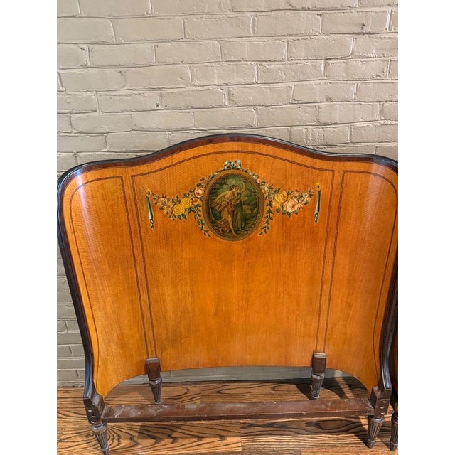 Pair of Antique Louis XV Painted Wood Beds For Sale - Image 9 of 11