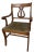 1930s Duncan Phyfe Style Mahogany Lyre Back Arm Chair With Upholstered Seat For Sale