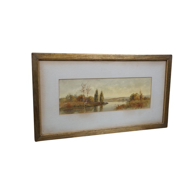 Antique Albert Matthews panoramic landscape watercolor painting. Albert Matthews was an American watercolorist active in...