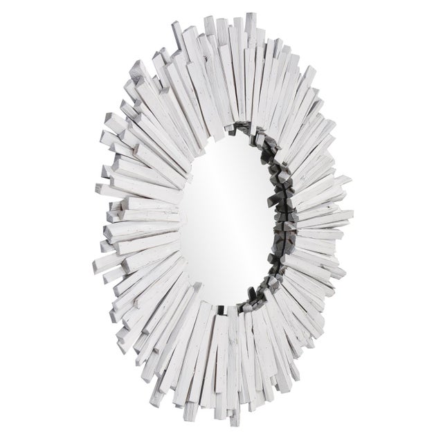 Kenneth Ludwig Chicago Durango Round White Mirror For Sale - Image 4 of 9