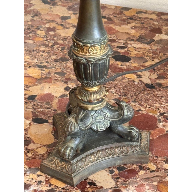 White Early 19th Century French Empire Lamps With Cut Glass Fonts - Pair For Sale - Image 8 of 12