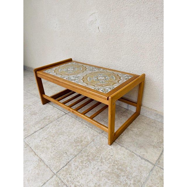 Wood Scandinavian Coffee Table in Teak and Ceramic, 1960 For Sale - Image 7 of 11