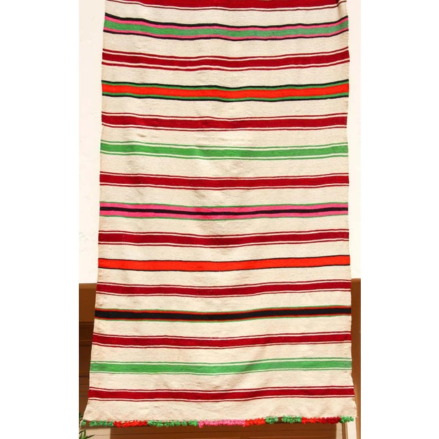 Textile 1960s Moroccan Berber Kilim Rug, Multicolor Stripes, 5'11" × 13'5" For Sale - Image 7 of 15
