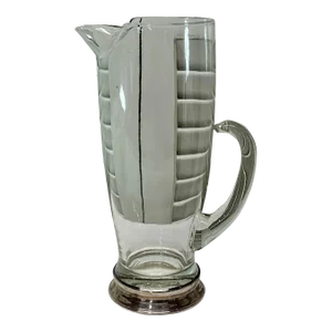 Mid Century Martini Pitcher With Silverplate Rim