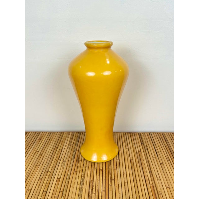 Vintage Chinoiserie Yellow Vase For Sale - Image 4 of 7