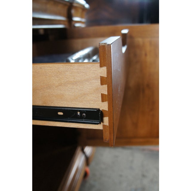 Brown Thomasville Italian Hills of Tuscany Bibbiano Demilune Marble Top Burl Sideboard For Sale - Image 8 of 13