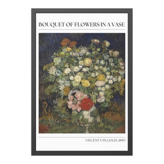 24 X 36 Van Gogh Framed Fine Art Print – “Bouquet of Flowers in a Vase” (1890) For Sale