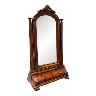 Mahogany Full Size Floor Mirror For Sale