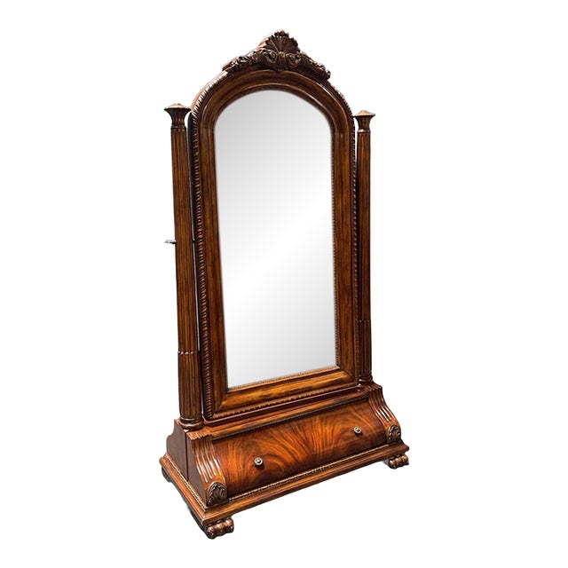 Mahogany Full Size Floor Mirror For Sale