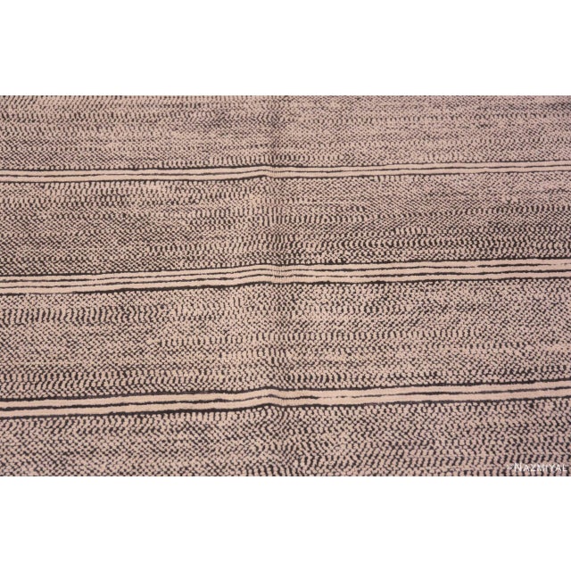 Modern Contemporary Black And White Abstract Area Rug For Sale - Image 4 of 5