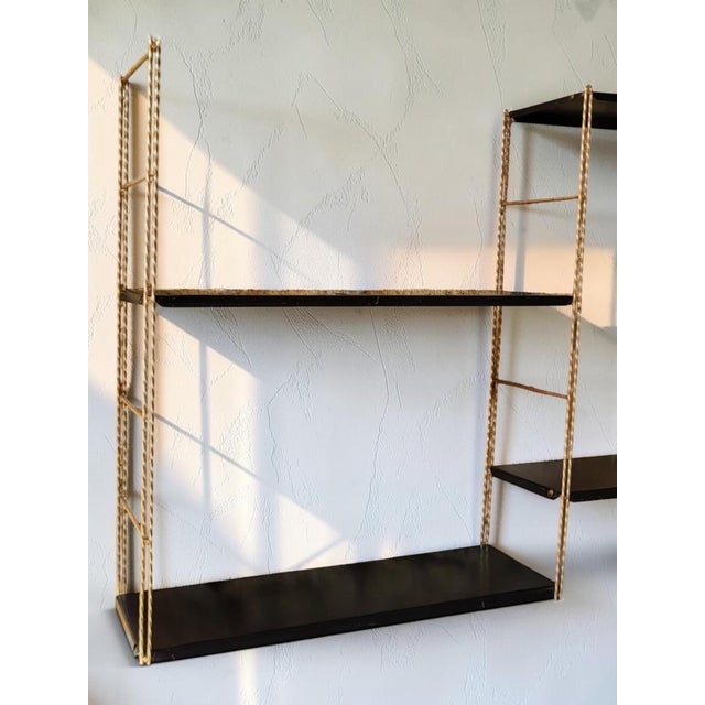 Mid-Century Modern Vintage Wall Shelf in Metal and Steel, 1950s For Sale - Image 3 of 11