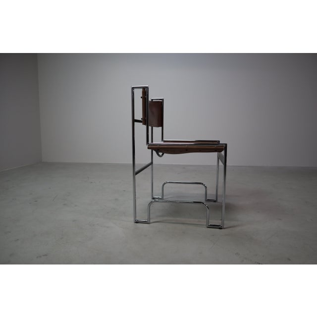 Modernist Chrome and Leather Dining Chairs, 1970s, Set of 6 For Sale - Image 9 of 18