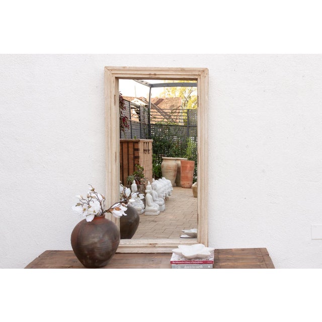 Wood Grand Sun Bleached Architectural Teak Mirror For Sale - Image 7 of 7